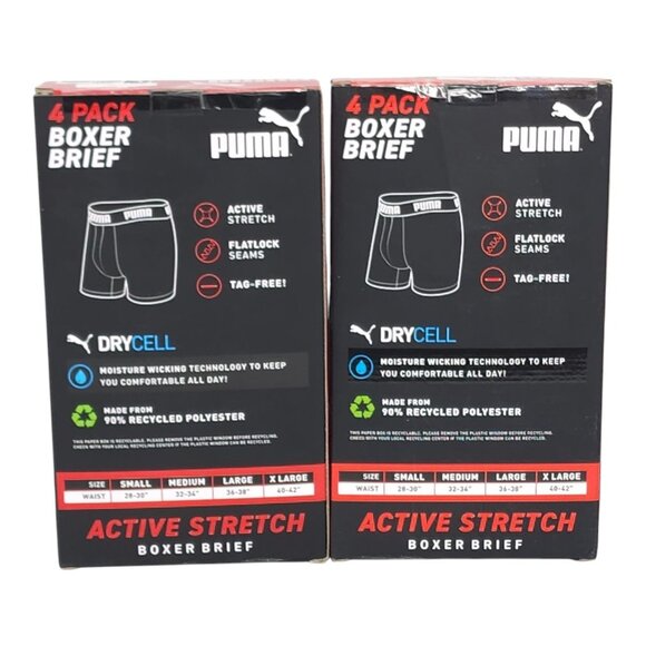 Puma Mens 8 Pack Active Stretch Boxer Briefs L Moisture Wicking Tag-Free DryCell - Picture 10 of 11